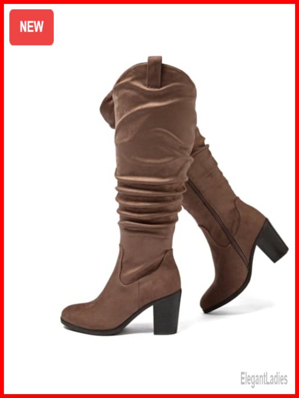 Women's Extra Wide Calf Knee High Cowboy Boots Memory Foam Insole Block Heel